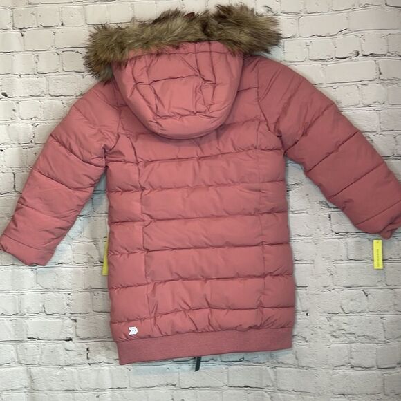 All in Motion Pink  Mid Length Puffer Jacket with Fur Hood, size XS, new - Picture 8 of 10